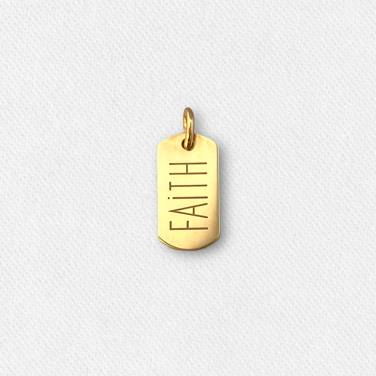 FAITH | mini tag 18k gold plated vermeil pendant