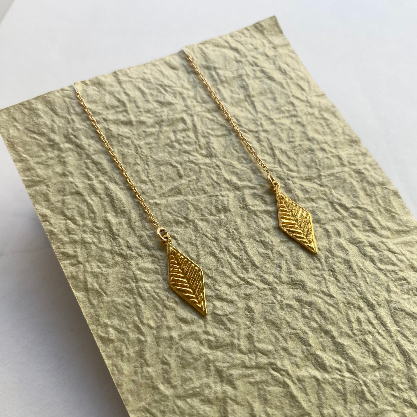 Romvos velonies/stitches | pull through chain earrings silver or goldplated