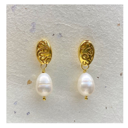 έρως | eros pebble earrings with pearl