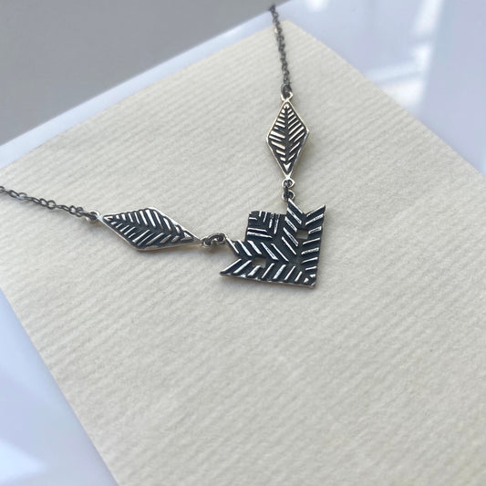 Collarbone romvos | velonies/stitches silver necklace