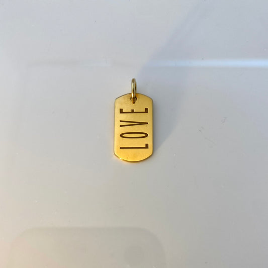 LOVE | medium tag pendant